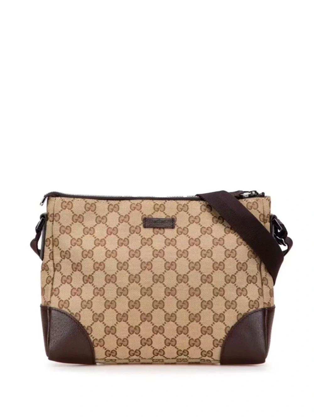 Gucci Shoulder Bag Joy Messenger in Brown/Beige Monogrammed Canvas crossbody bag